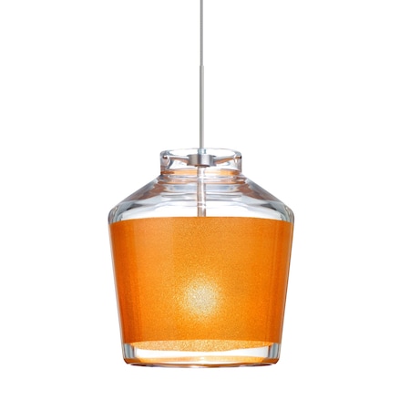 Besa Lighting Pica 6 Cord Pendant, Gold Sand, Satin Nickel Finish, 1x50W Halogen 1XT-PIC6GD-SN